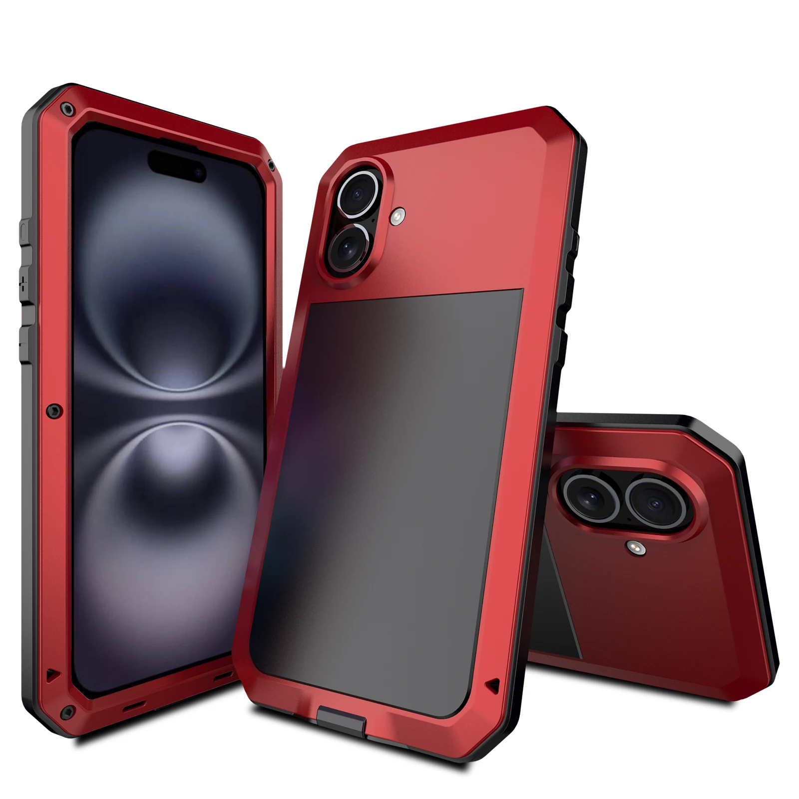 Metall-Rüstung, passend für iPhone 17 Pro Max, 16, 15, 14, 13, 12, 11, XS Max, XR, 6/7/8 – Schutzhülle, All-Inclusive-Dreifachschutz-Gehäuse – Detail 7