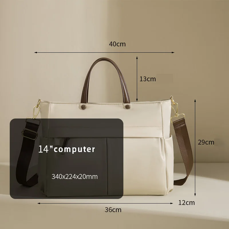 Women Handbags For Business And Travel With Crossbody Shoulder Strap Laptop Large Anti-Theft Nylon Simple Casual Preppy Men Bag