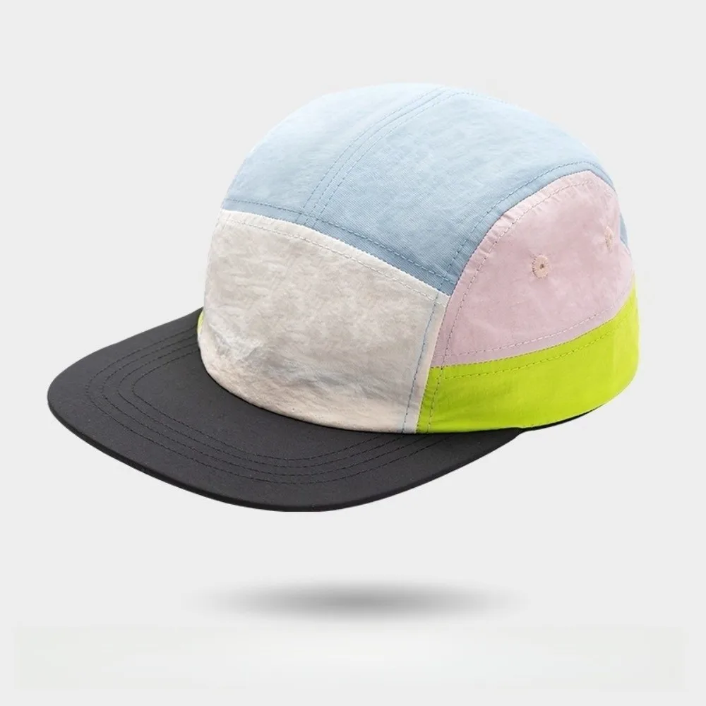

Casual Color Matching Baseball Cap Quick-drying Five-panel Flat Brim Hat Breathable Flat Edge Snapback Cap Sports Activities
