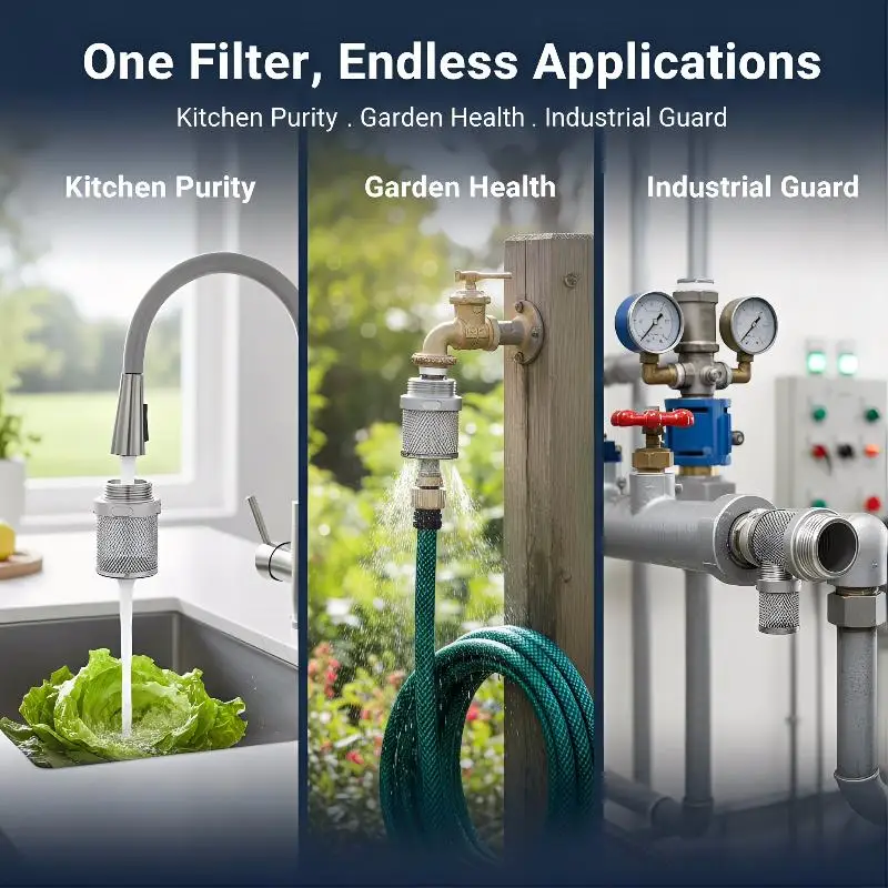 304 Stainless Steel Mesh Filter Garden Irrigation Pump Hose Filter Water Cleaning Mesh Metal Filter
