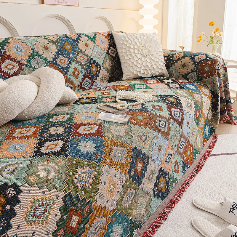 

1 шт., полотенце для дивана в богемном стиле, чехол в этническом стиле, тканевый универсальный чехол для дивана на все сезоны, товары для домашнего текстиля