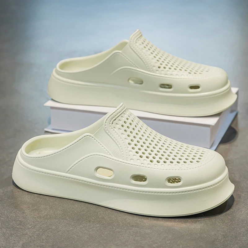 

HKDQ/Новые мужские летние тапочки, легкие пляжные сандалии, прогулочная обувь на платформе, удобная дышащая обувь без шнуровки с защитой от запаха