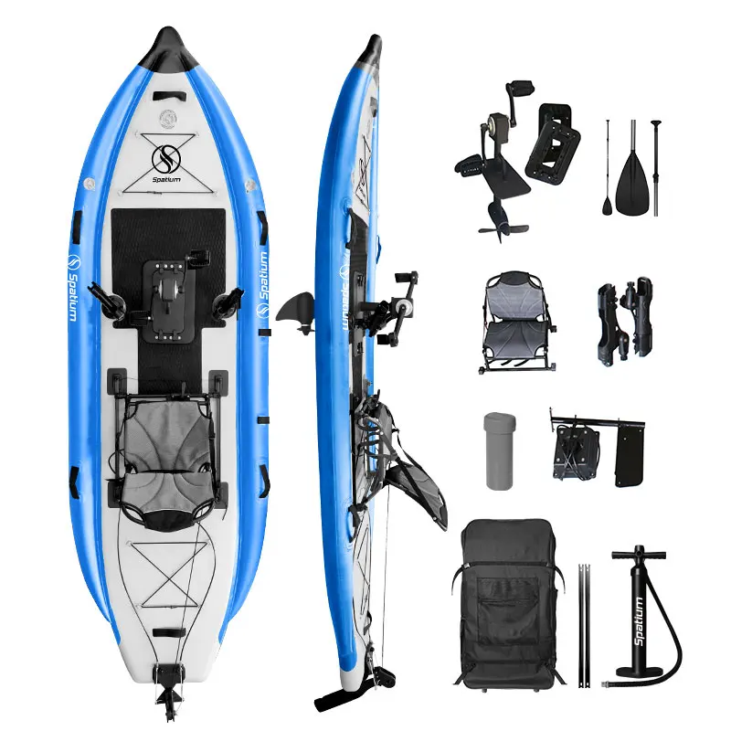 

Spatium Portable Inflatable Fishing Boat, Pedal Boat, Inflatable Pedal Kayak, Inflatable Boat, Rubber Boat One-Man Fishing Kayak