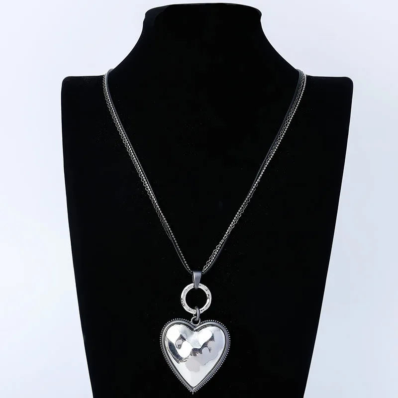 DIY accessories popular double-sided love necklace, European and American fashion simple pendant, women's foreign trade meta