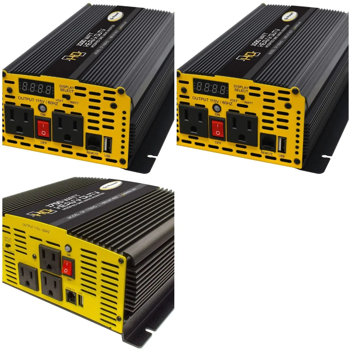 

Go Power! GP-1000HD 1000-Watt Heavy Duty Modified Sine Wave Inverter (1000)