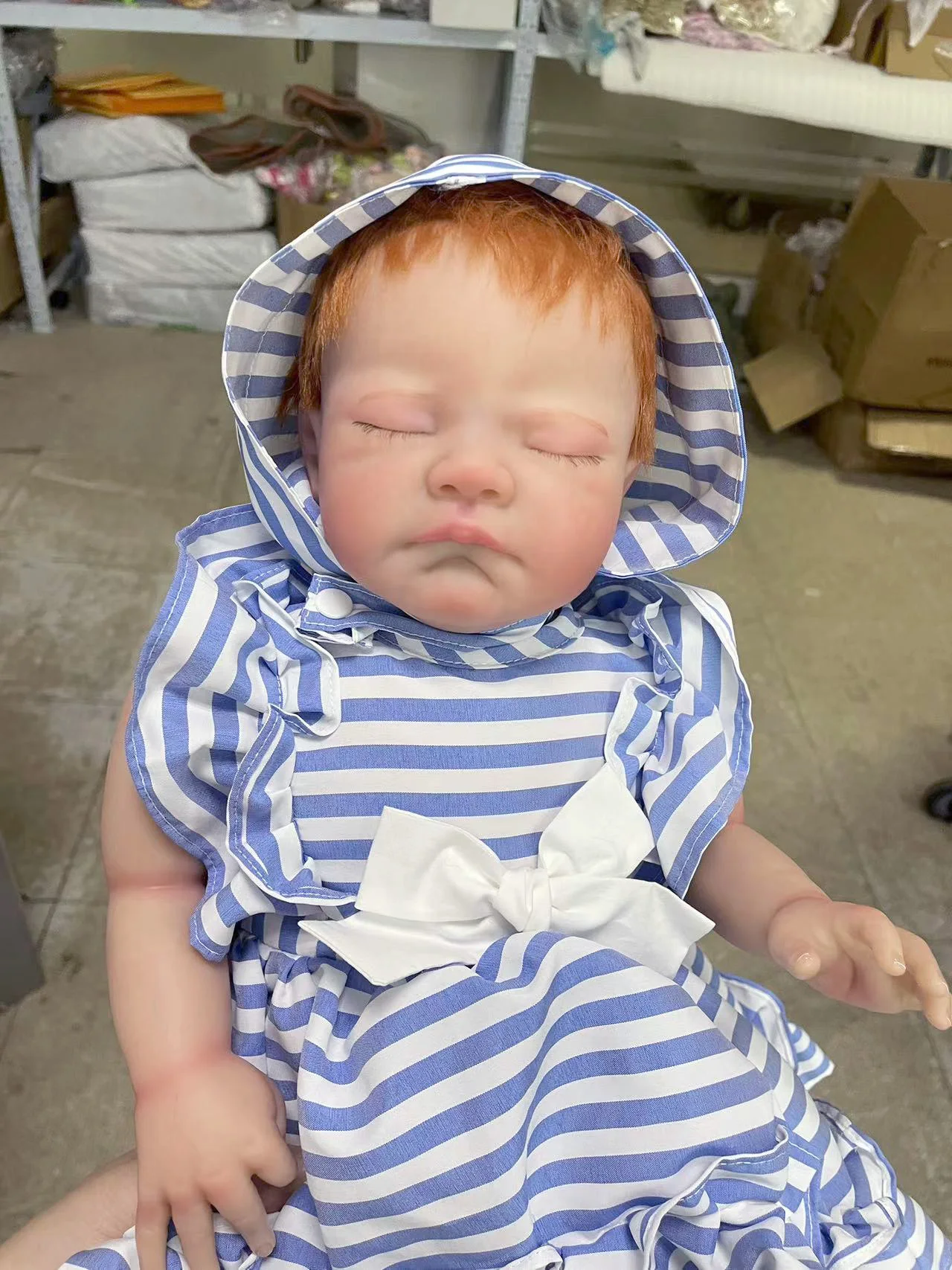 

FBBD 20inch August Reborn Baby Doll Already Painted Finished Sleeping Baby Doll 3D Painting with Visible Veins