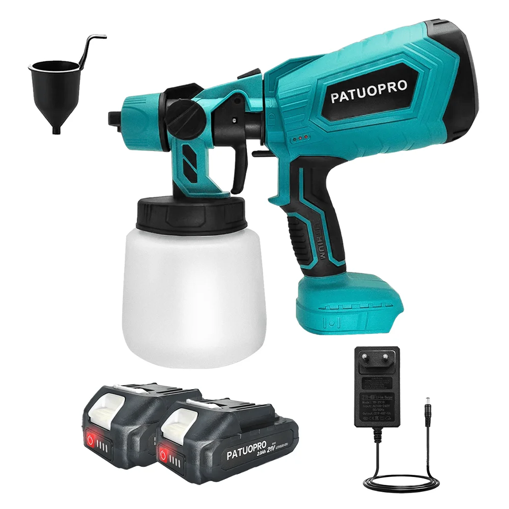 Cordless Pistola Elétrica Pulverizador de Pintura Portátil Auto Móveis Aço Revestimento Airbrush Fit Makita 18v Bateria 1000ml