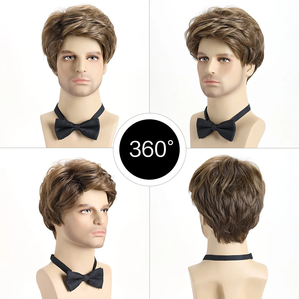 men-synthetic-wig-short-fluffy-mixed-brown-hairpiece-stylish-volume-head-cover-anime-cosplay-fashion-daily-costume-party