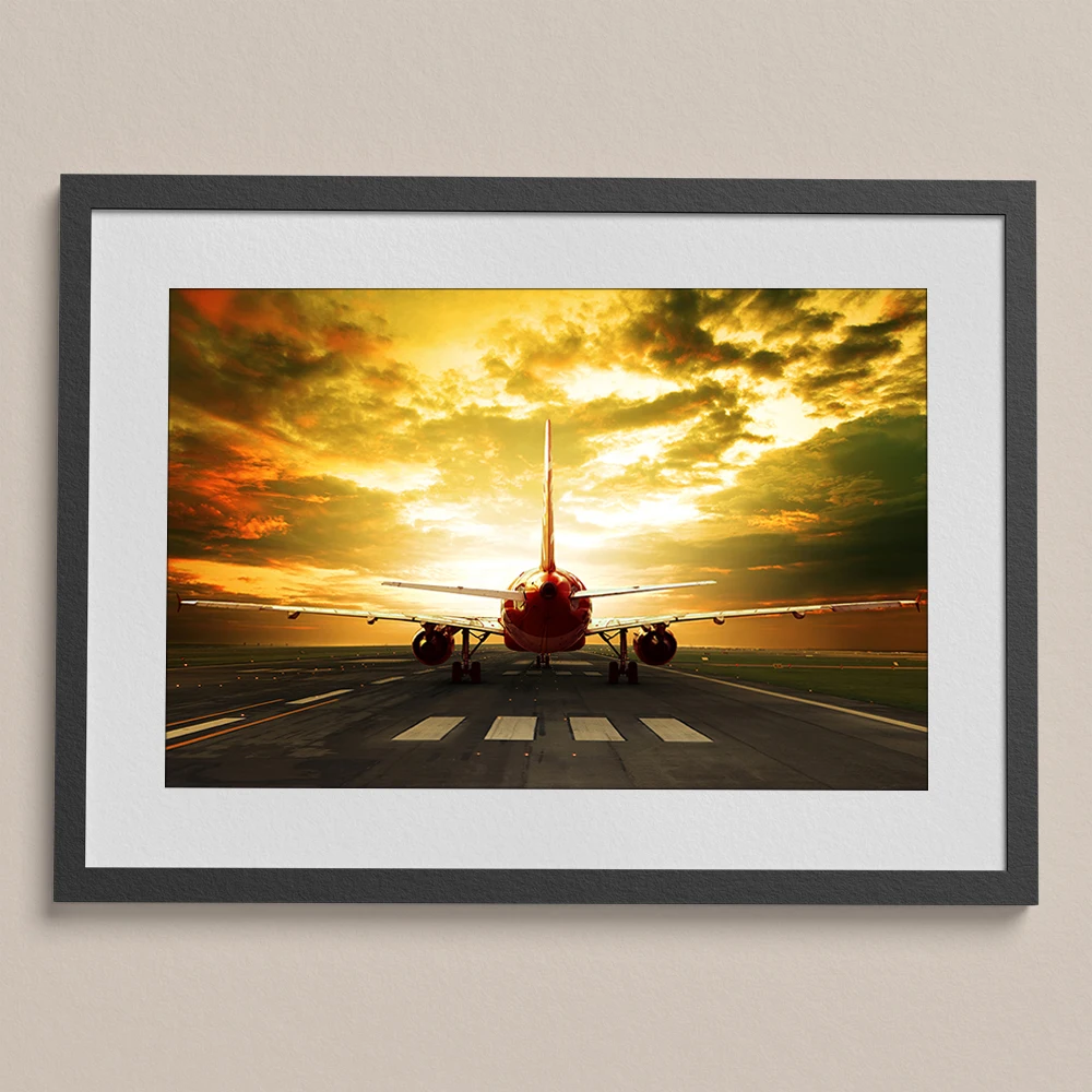 Large Passenger Aircraft Canvas Painting Canvas Wall Art Print Mural Home Decor Items Illustration Aesthetic Decoration