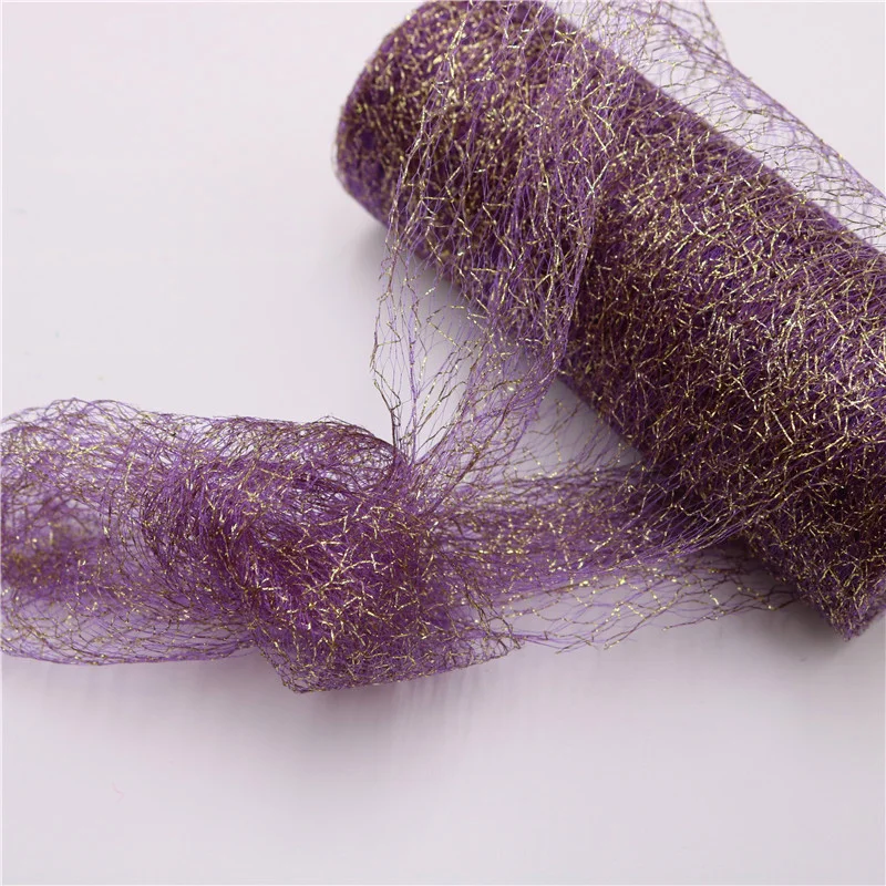 10 Yard Gold Silver Disordered Gauze Roll Tulle Mesh Tulle Christmas Net DIY Hair Accessories 15cm Silk Ribbon Wholesale