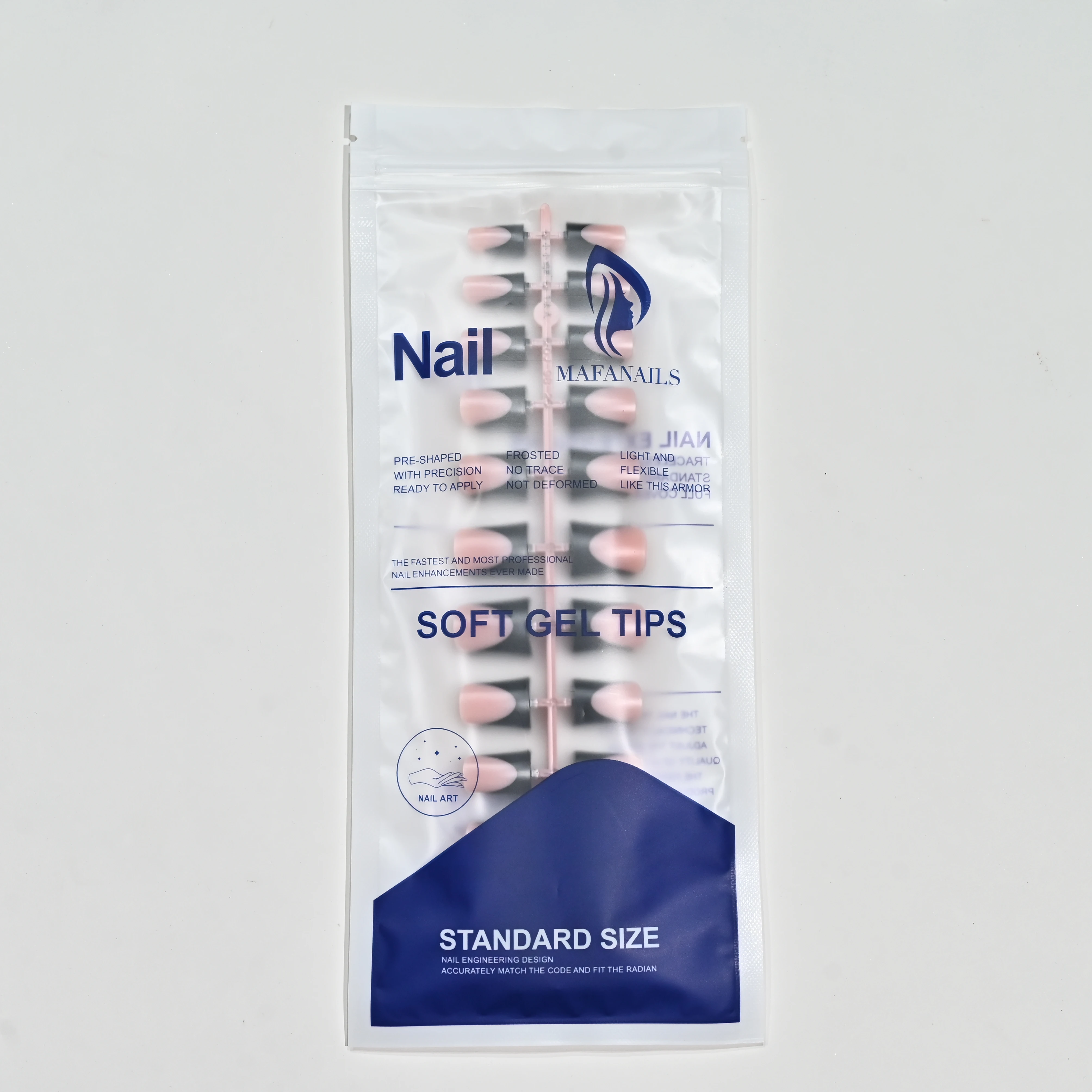120 Stück Entenschnabel Schwarze Französische Nagelspitzen Nude Rosa Glänzende Tragbare Künstliche Nägel Kurze Quadratische Entenschnabel Weiche Gel-Aufklebenägel – Detail 5