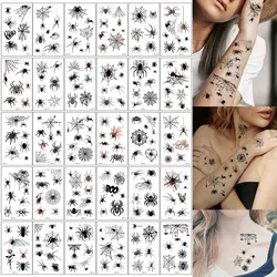 30pcs Spider Web Tattoo Stickers For Halloween Party Waterproof Halloween Temporary Tattoos For Kids Women Men Face Body Makeup
