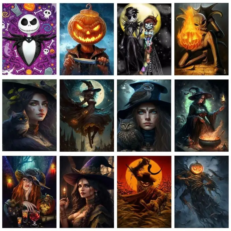 

CHENISTORY Full Square Diamond Painting Halloween Cross Stitch Kit Diamond Embroidery Sale Rhinestone Pictures Home Decoration