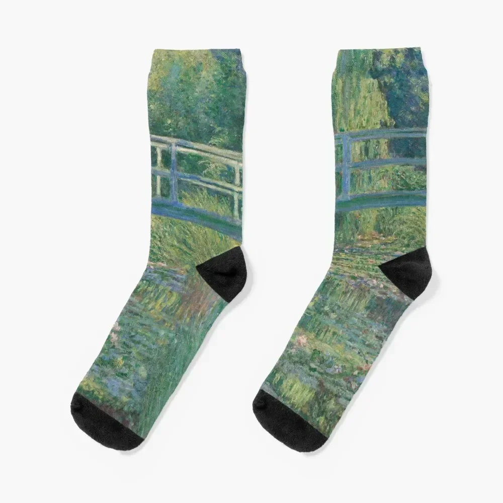 

Claude Monet Water Lilies and Japanese Bridge Socks christmas stocking halloween custom Socks For Girls Men's