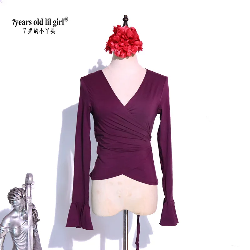 customized belly Latin dance costume ethnic dance warm mesh chest support clothes finger long sleeves top