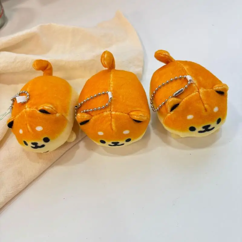 Porte-clés en peluche chien pain, poupée en peluche douce, pendentif de voiture, sac à dos, décor de sac, cadeau pour enfant