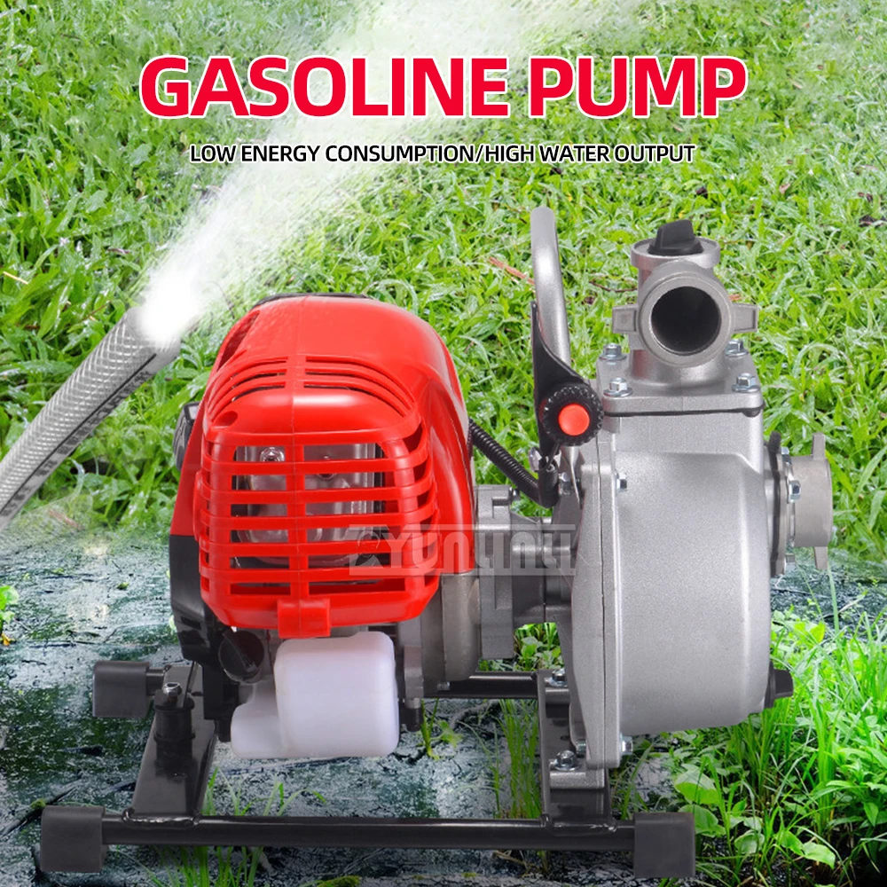 Two-stroke Gasoline water pump 44-51 inch Agricultural self-priming water pump Irrigation High Lift and Pressure with pipe