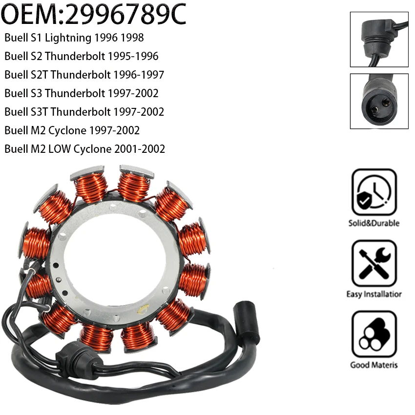 Motorcycle Ignition Generator Stator Coil For Buell Blast 500 S1 S2 S2T S3 S3T M2 X1 LOW Cyclone White Lightning Thunderbolt
