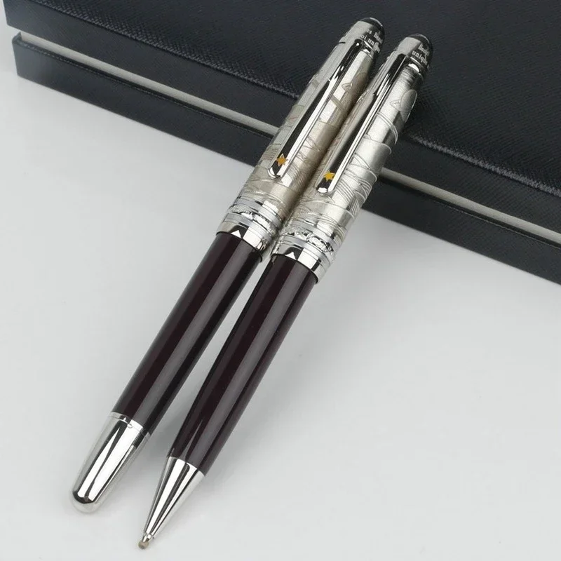 إصدار محدود M النبيذ الأحمر الأزرق المعدن والراتنج # 145 قلم الكرات الدوّارة للترويج للمكتب والمدرسة مع مصمم الأعمال التسلسلي