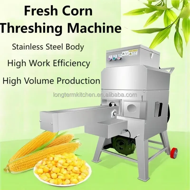 High Speed Customizable Electric Commercial Stainless Steel Fresh Corn Thresher Machine With Simple Operation