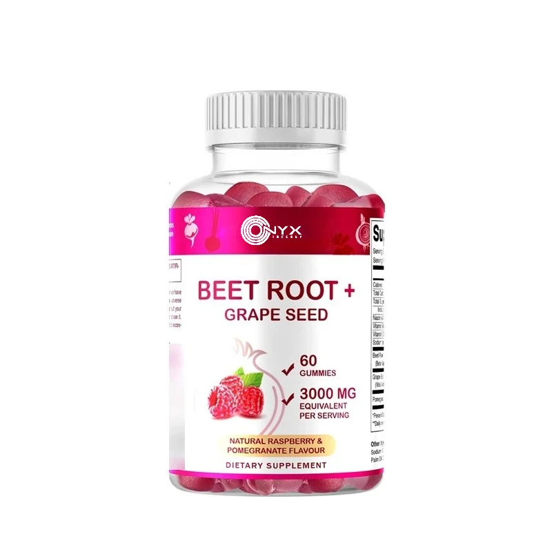 Vitamin beetroot gummies - each serving is equivalent to 3000 milligrams, made from vitamin B6, pomegranate, and niacinamide