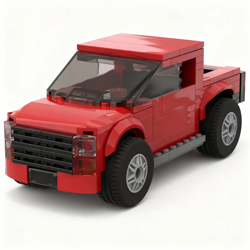 170pcs MOC City Traffic Red Pickup Truck Model Toy Building Blocks Construction Christmas Gifts Birthday Idea DIY Kids Assemble