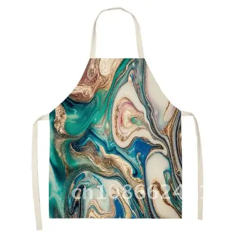 

Colorful marble printing alpaca apron for kids kitchen cleaning cooking accessories women's kitchen apron Child apron