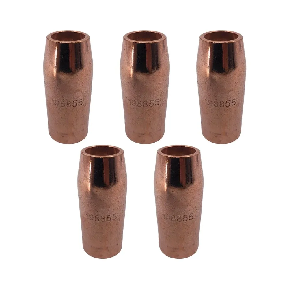 Pack of 5 Welding Nozzle 198855 5/8 Inch Fits For Miller for spoolmatic 15A 30A for Pro and for XR Series Welders with Copper