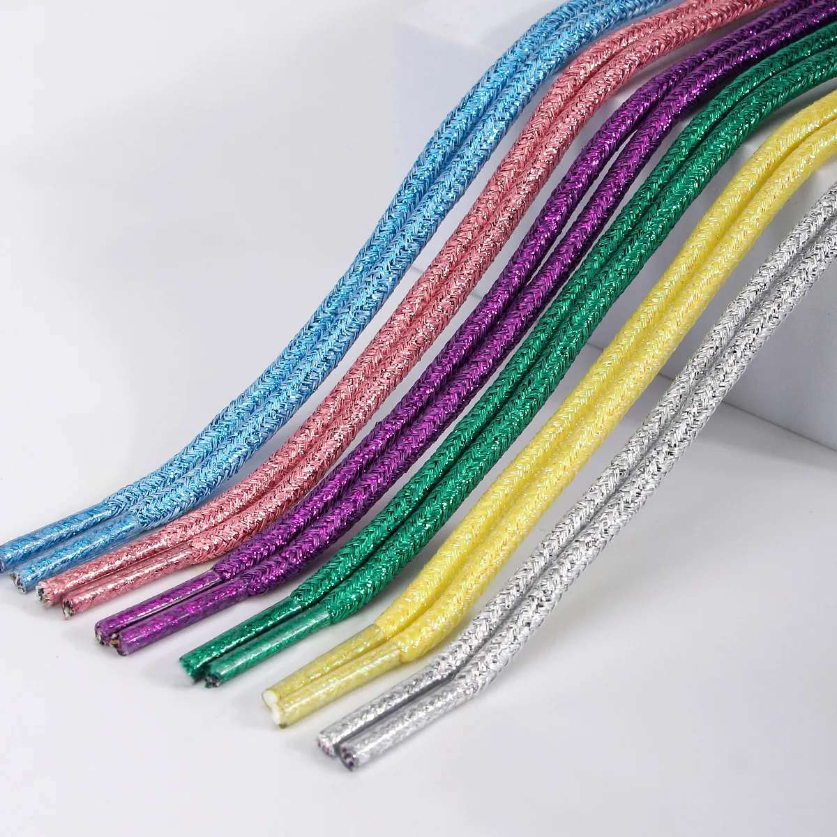 

1Pair Colorful Round Shoelaces Fashion Glitter Shoe laces Sneakers Laces 100/120/140/160/180CM Shoelace for Shoes