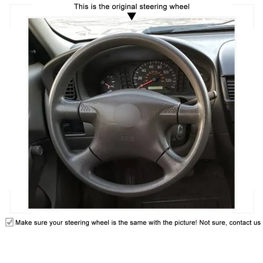Hand-Stitched Non-slip Durable Black Leather Steering Wheel Cover Wrap for Nissan Sentra 2000-2006 Interior Accessories