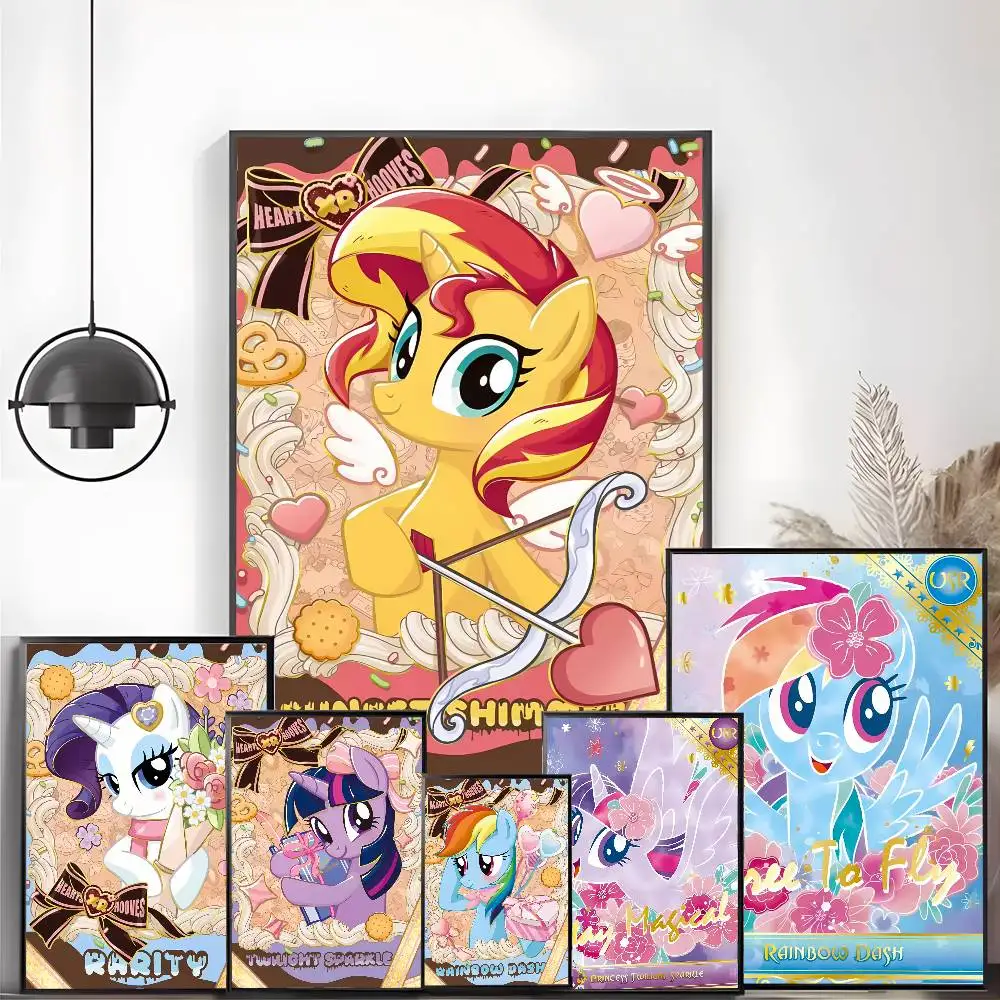 My Little P-Pony ANIME Poster High-definition Art Sticker Self Adhesive Waterproof Home Decoration For Living Room