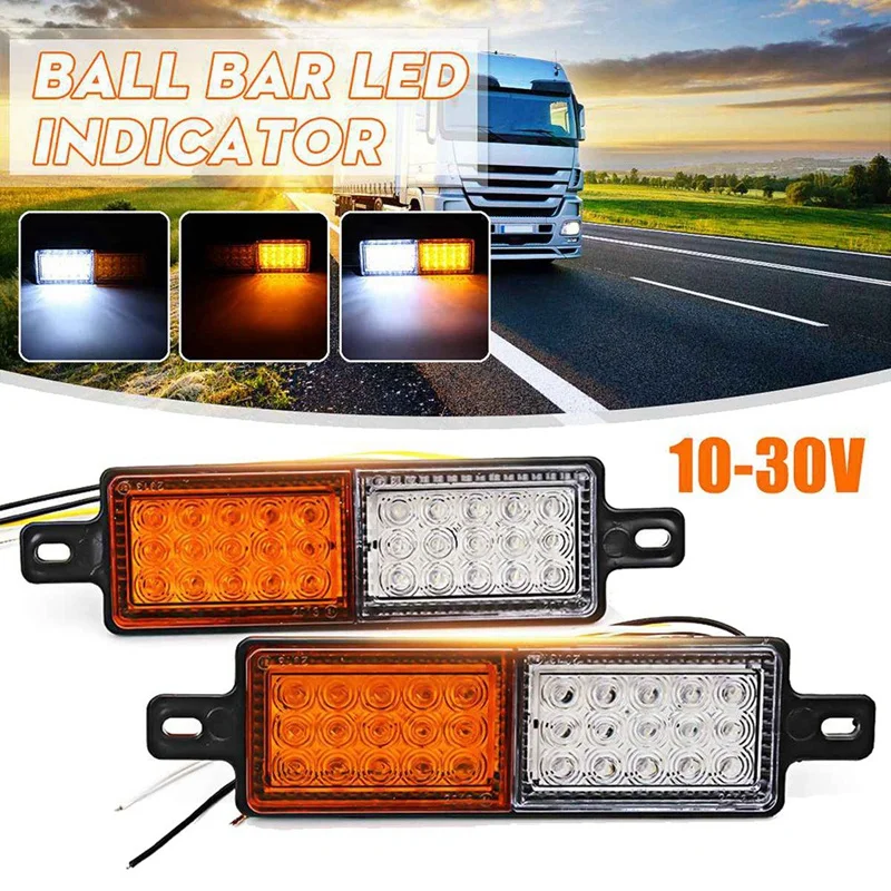 4Pcs 12V 30 LED Car Truck Bull Bar Light Bullbar Front Bumper Light Front Indicator Park Lamp Signal Bulb Trailer