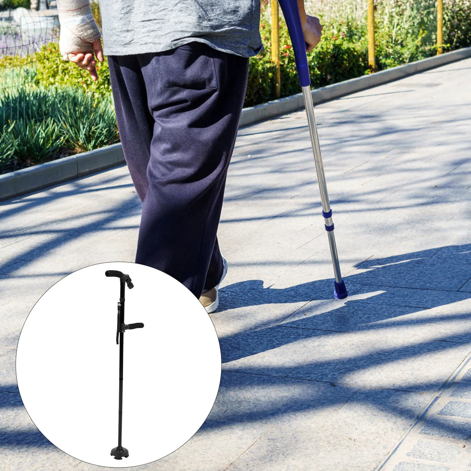 

1pcs Folding Walking Cane Lightweight Adjustable Non-Slip Trekking Pole For Hiking Camping Mountain Climbing Outdoor Walking