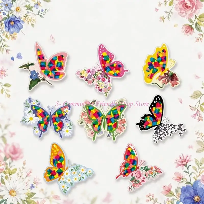 85AE Children Paper Sun Catcher Window Decors Set Easy DIY Spring Craft Project