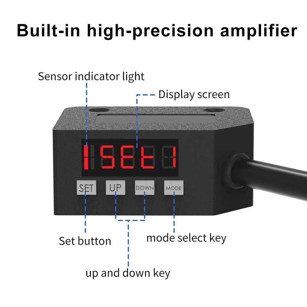 GTRIC Color Sensor Photoelectric Switch RGB Mark Recognition Deviation Correction 12-24V DC NPN PNP Differentiation Positioning