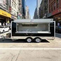 

Профессиональный фудтрак с двойной осью, квадратным корпусом из стекловолокна и интерьером из нержавеющей стали для коммерческих уличных кейтеринговых услуг