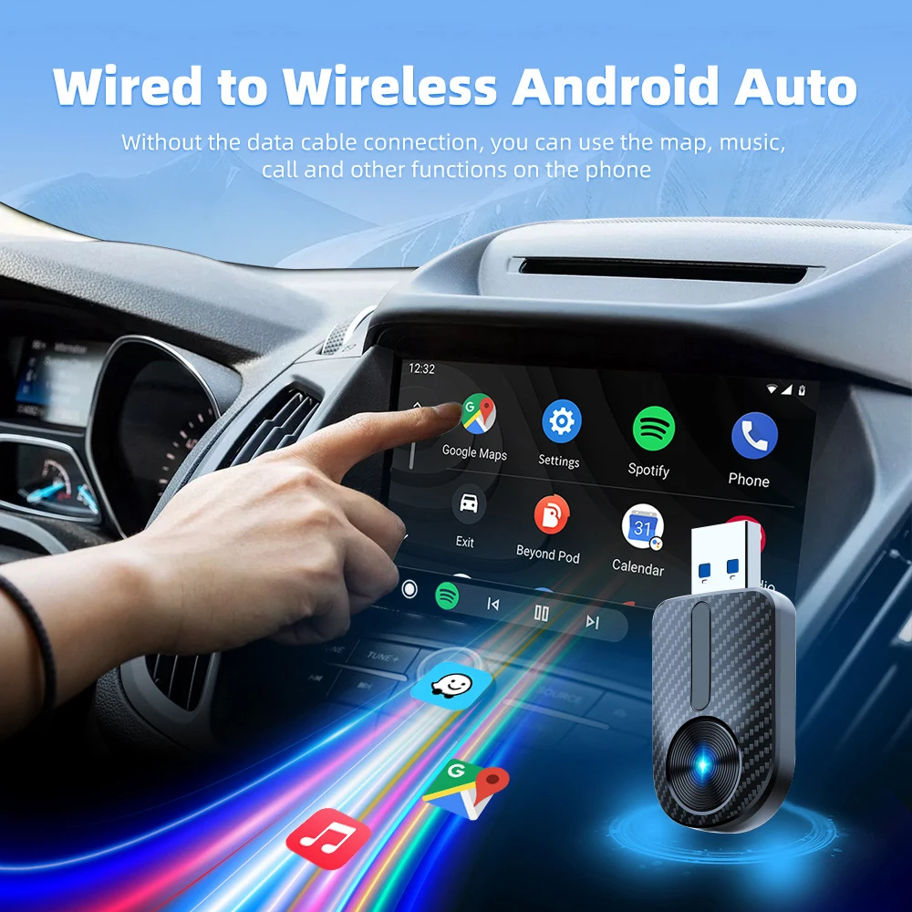 Wireless CarPlay Dongle Android Auto Mini Adapter Plug and Play WiFi Fast Connect Universal للسيارات مع Carplay السلكية #2