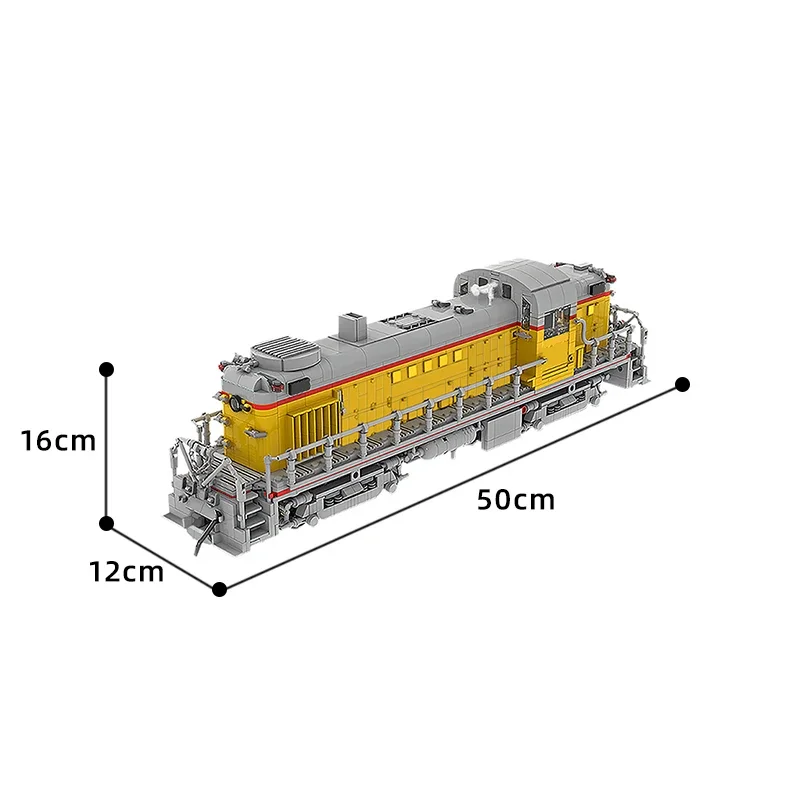 خمر قطار البخار اللبنات MOC-52188 الاتحاد المحيط الهادئ السكك الحديدية الكو RS11 قطار السكك الحديدية الديزل قطار كهربائي نموذج لعبة طفل