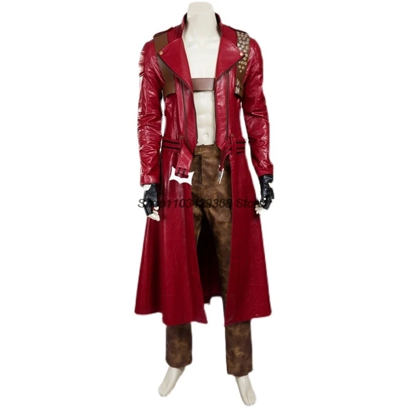 Dante cosplay fantasia spiel dmc 5 verkleidung kostüm lange mantel hose perücken erwachsene männer fantasie männlich halloween karneval party kleidung