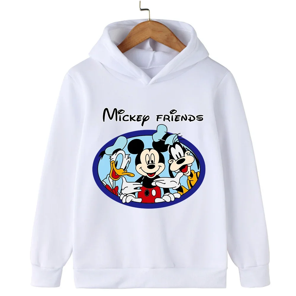 Fashion and casual Disney Mickey Mouse Cartoon Anime Printing Men's and women's hoodies Autumn and Winter Couple Clothes Hoodies