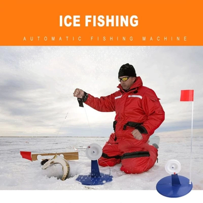 6pcs Gelo Pesca Dicas gelo Bandeiras pesca Indicadores Inclui bandeiras e bolsa armazenamento para entusiastas da pesca