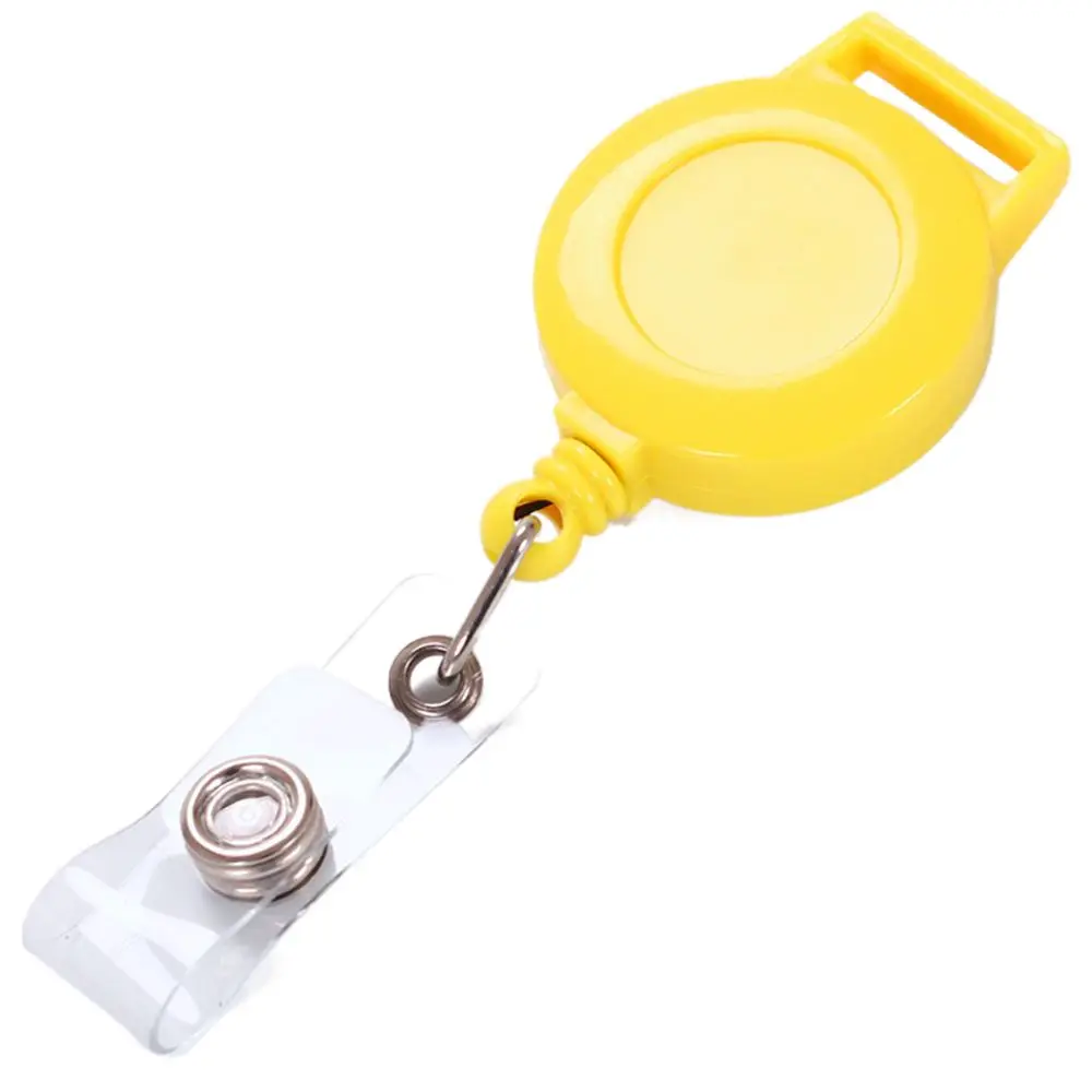 Square Nurse Badge Holder Keyring Clips Name Tag Retractable Badge Reel Anti-Lost Belt Clip Easy To Pull Buckle Office Suppliers