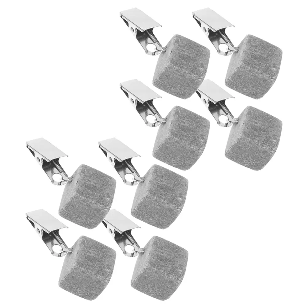 

8 Pcs Pendant Table Cover Weights Grey Square Non Slip Stone Tablecloth Weights Clips Clamps Decorative Heavy Kitchen Bar
