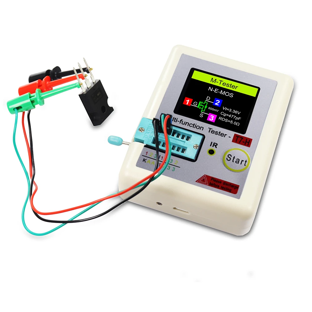 TC-T7-H Multimeter Transistor Resistor Diode Triode Capacitance Tester ESR/MOS/PNP/NPN LCR MOSFET TFT LCD Display Screen Monitor