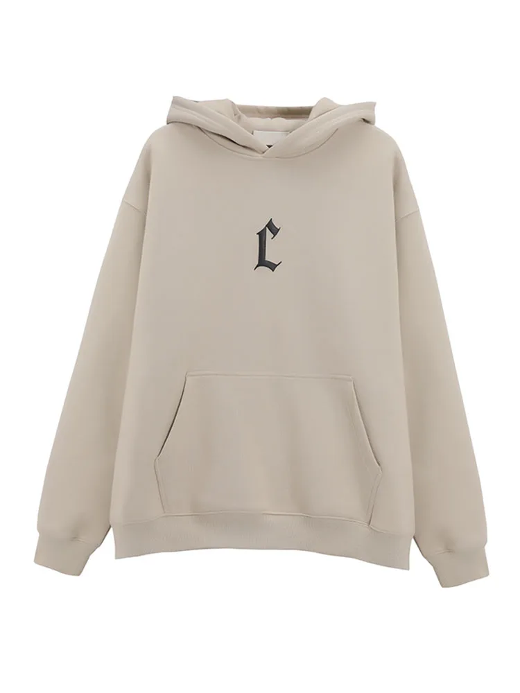 Baggy Pullover For Woman Pocket Letter Printing Sweatshirt Lazy Casual Oversize Long Sleeves Hoodie Autumn Winter