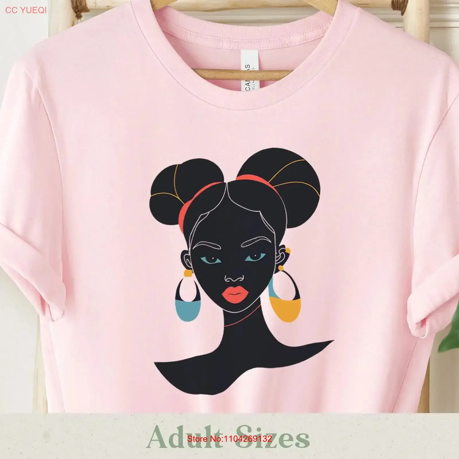 Bold Beautiful Vibrant Stylized Portrait T Shirt Modern Art Adult Sizes vintage Washed Stylish Soft homme Breathable