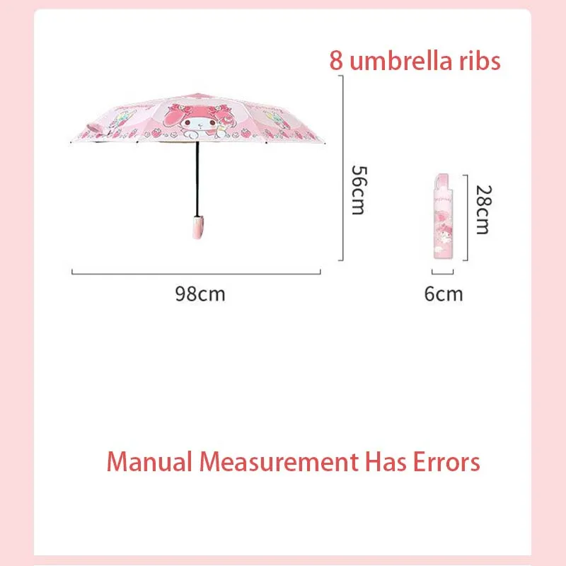 Licensed Sanrio My Melody Automatic Foldable Umbrella Black Coating UV Protection Sun Rain Dual Use Portable Daily Birthday Gift - view 2