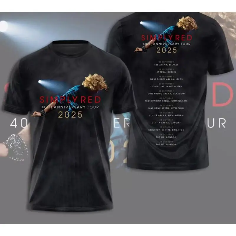 Simply Red 40th Anniversary Tour 2025 T Shirt Men Size S-5XL CG2358