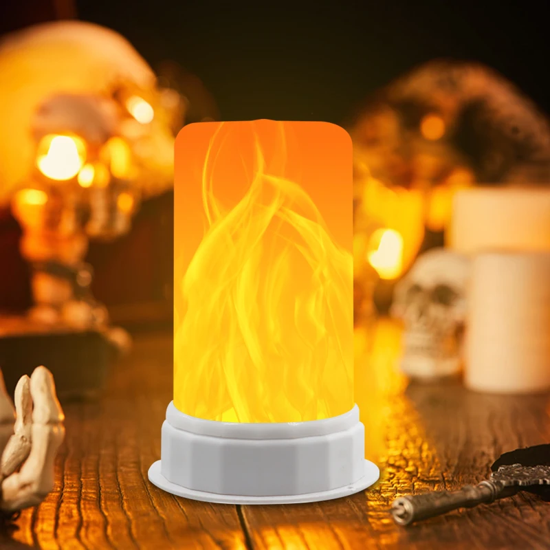 2 قطعة LED تأثير اللهب مفتاح الإضاءة التحكم مناسبة LED ضوء سطح المكتب عيد الهالوين حفلة عيد الميلاد الديكور الداخلي ضوء الليل