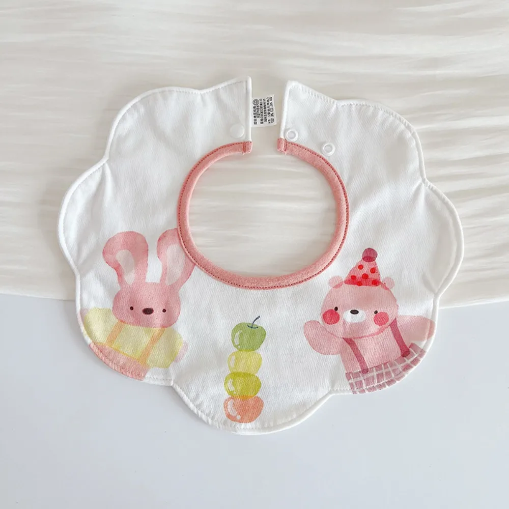 

Мягкие мультяшные нагрудники против блювоты, хлопчатобумажная пряжа в форме цветка, детские слюнявчики, круглый вырез, вращающееся полотенце для слюны, ежедневно